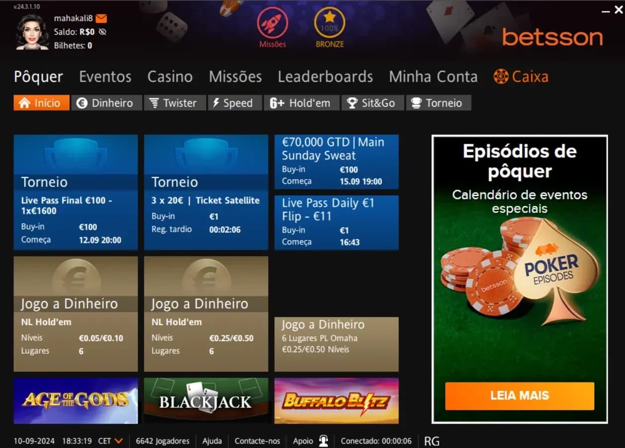 aplicativo de poker na betsson