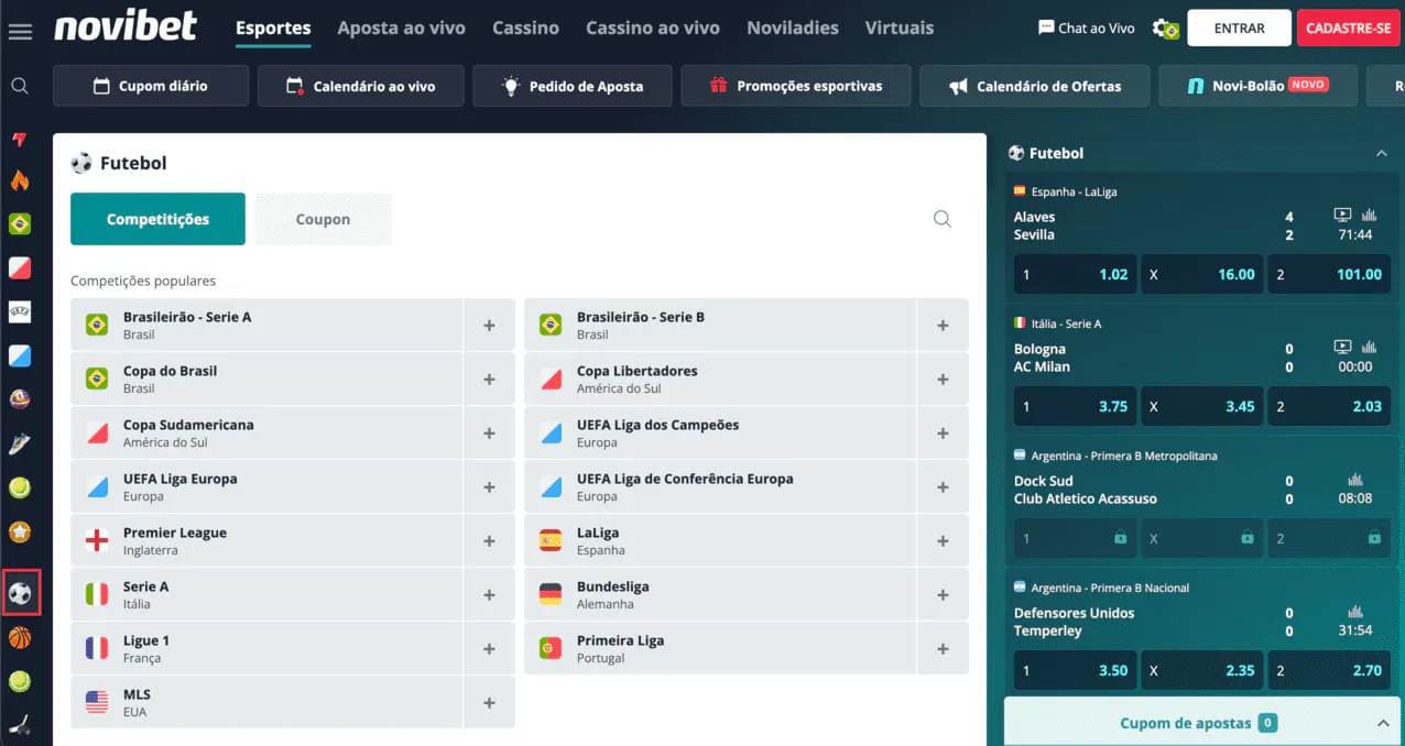 torneios de futebol na novibet