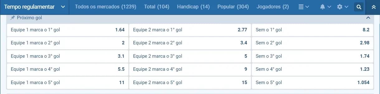 mercados 1xbet