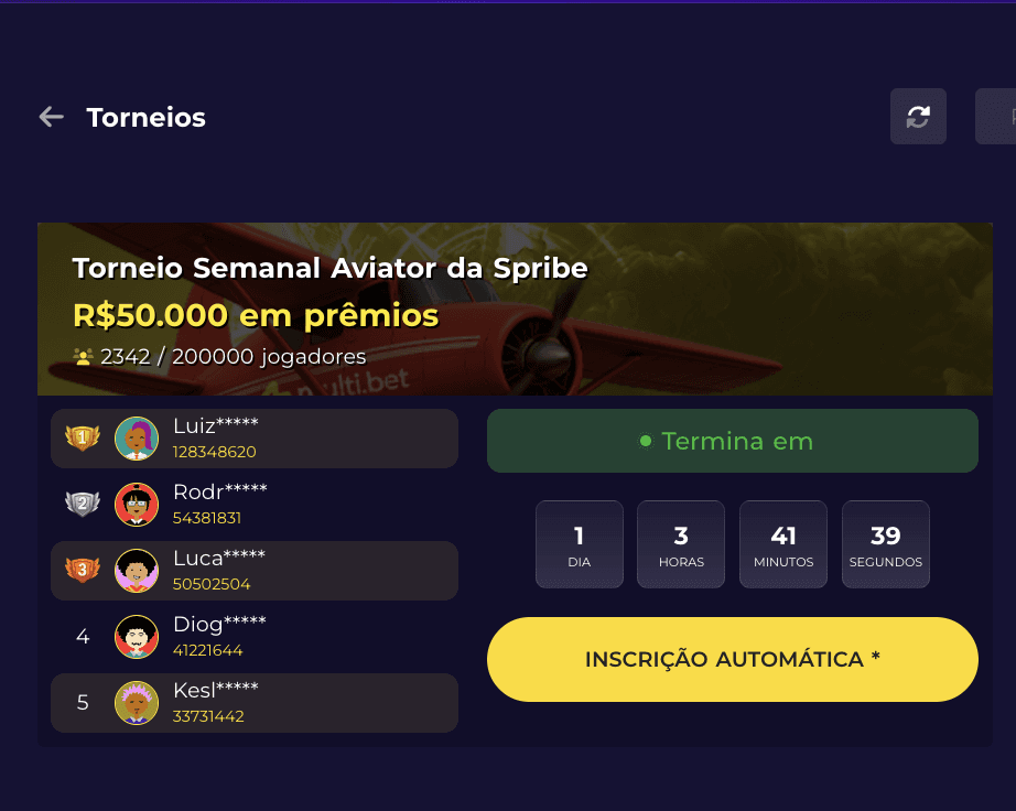 Torneio de cassino na Multibet games