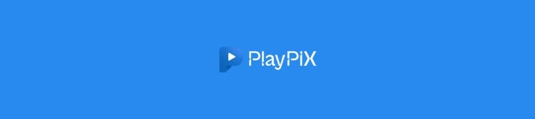 capa azul com logotipo da playpix na cor branca