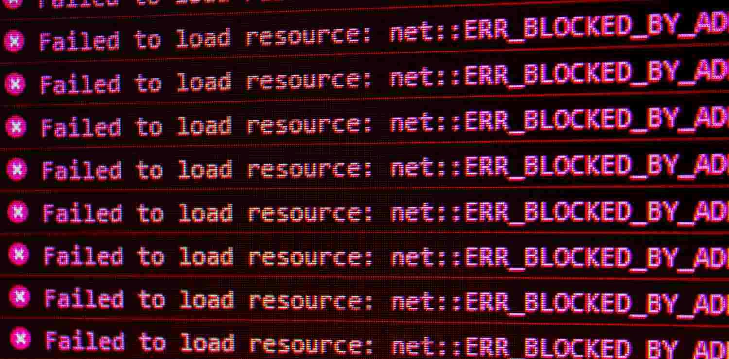 Imagem de uma tela com erros de carregamento de um site