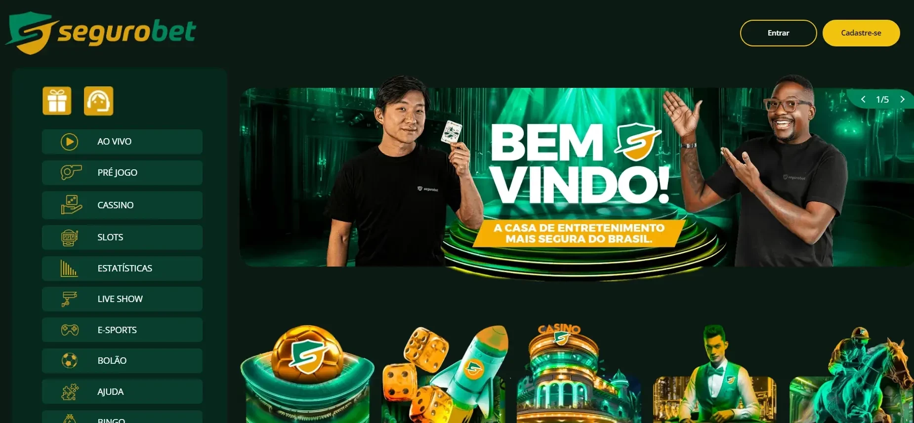 página inicial da segurobet