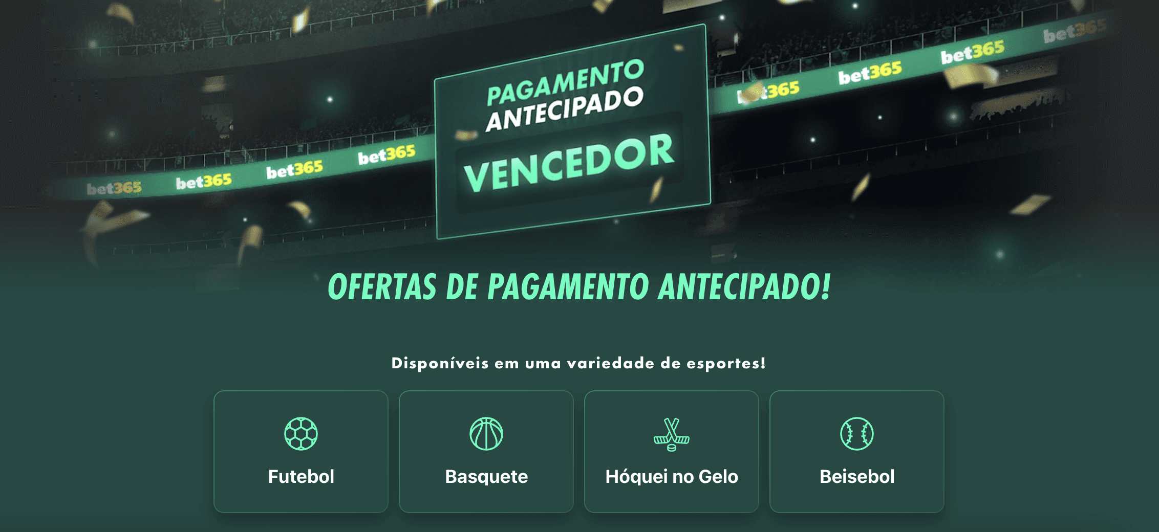 A imagem mostra a página de Pagamento Antecipado na Bet365