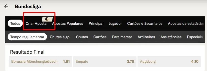 construtor de apostas da betmgm