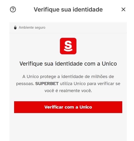 verificação de reconhecimento facial superbet