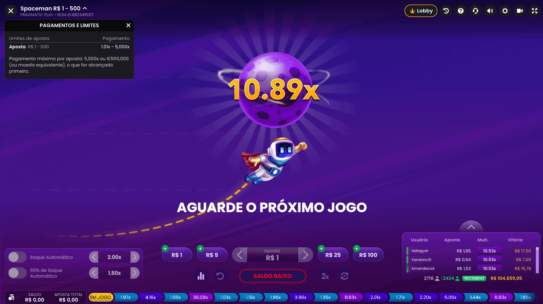 Spaceman na Betano