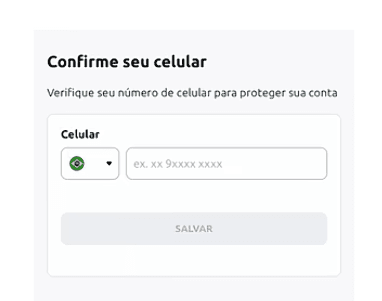 print de confirmaçao de celular na bet