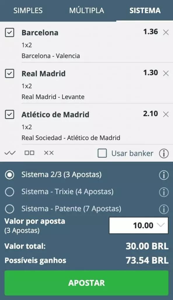 tipos de aposta sistema