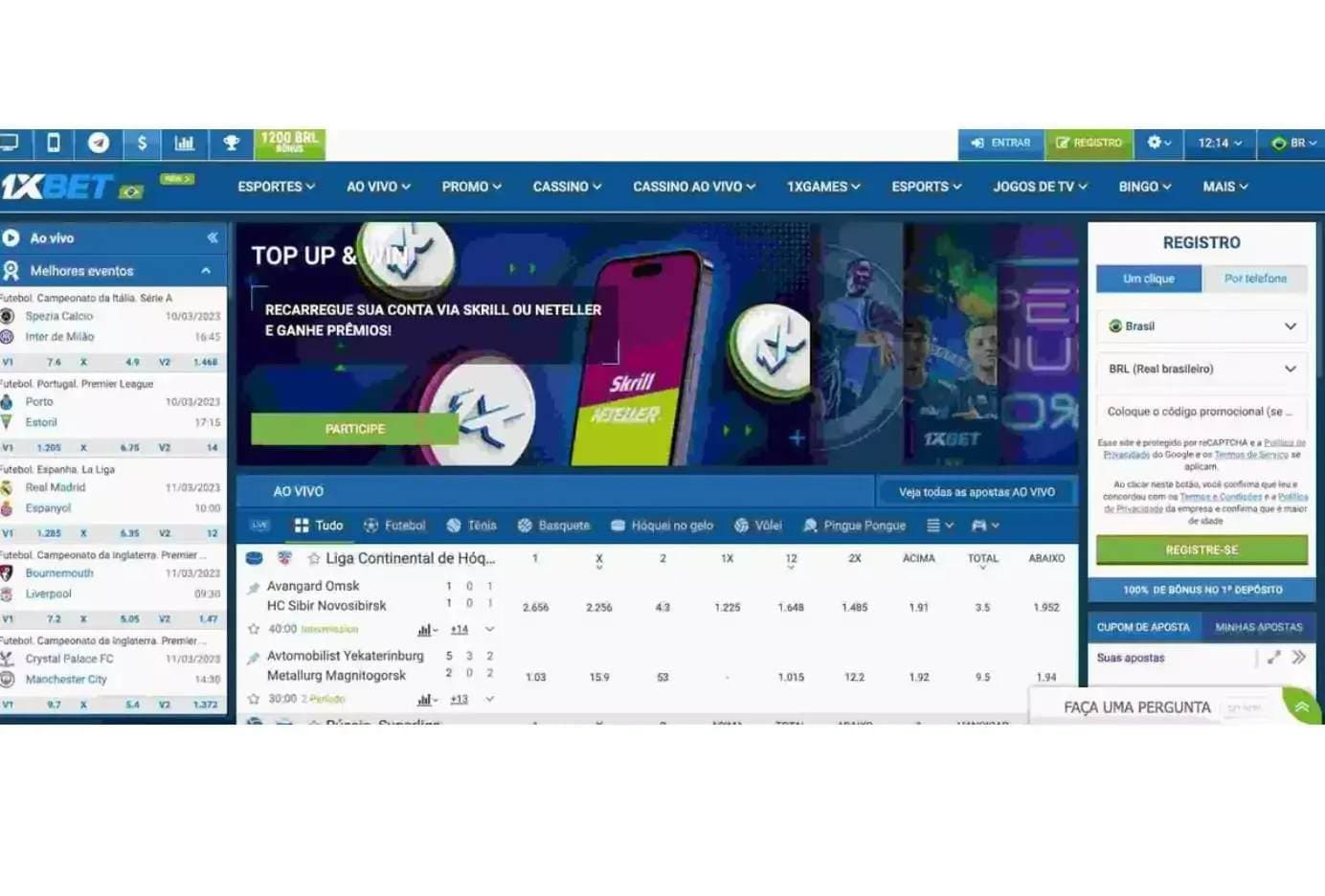 pagina inicial da 1xbet