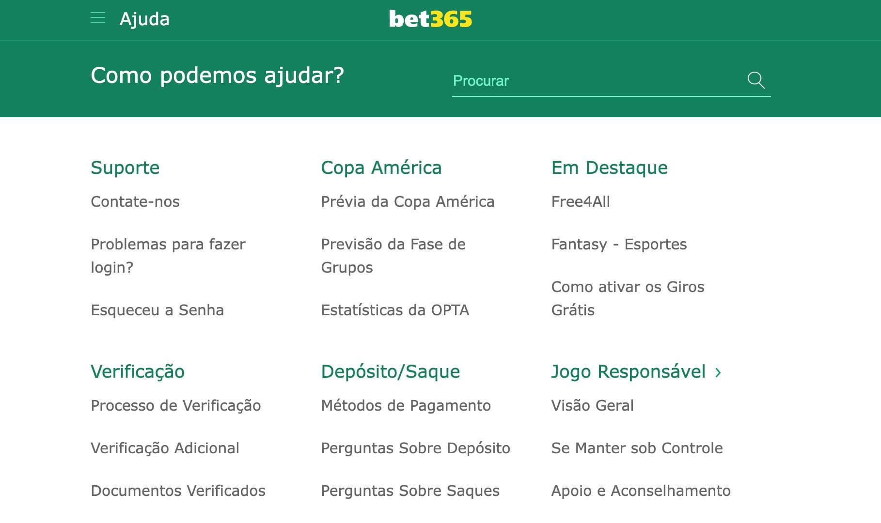 documentação da bet365