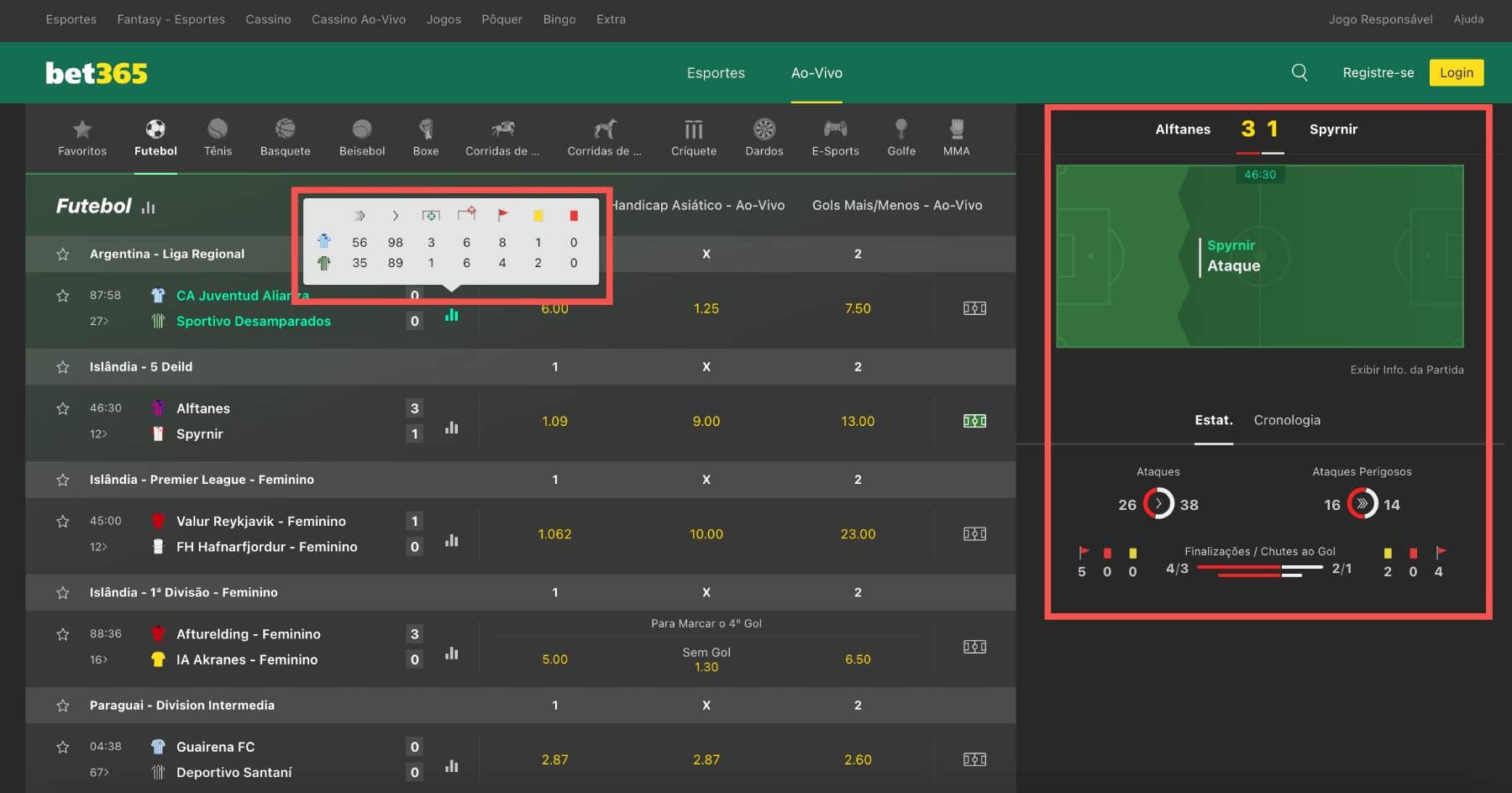estatisticas bet365