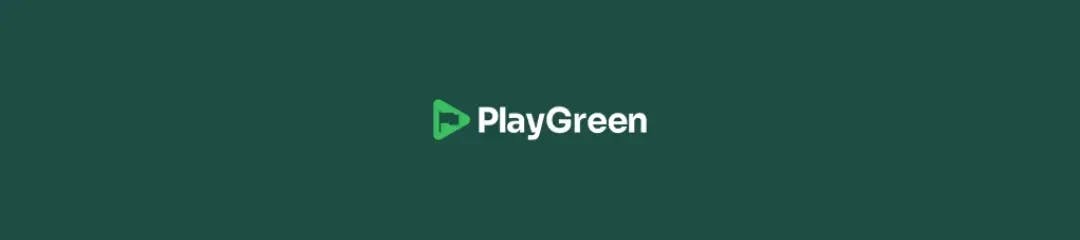 fundo verde e logotipo da playgreen na cor branca