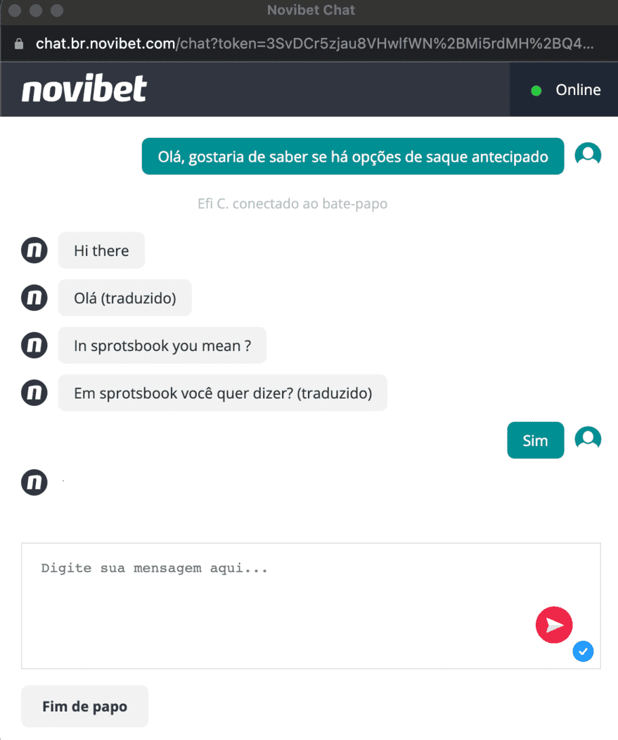 Chat Novibet