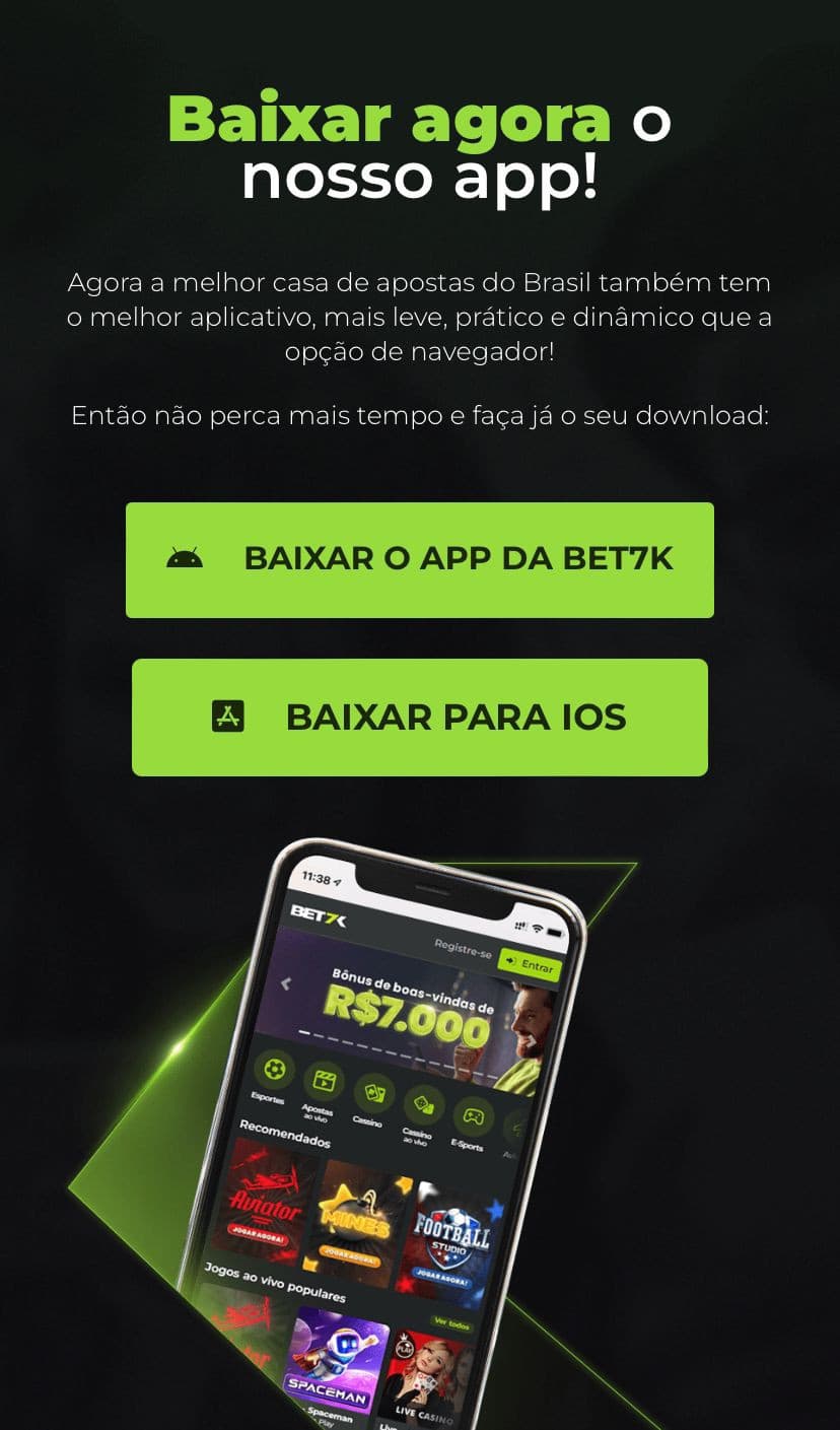 Página de download do aplicativo Bet7k