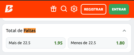Mercado Total de Faltas Betano