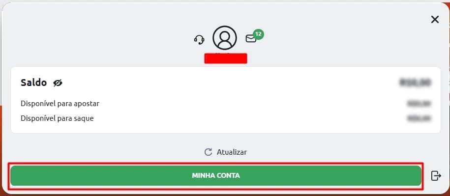 botão verde de minha conta na betano