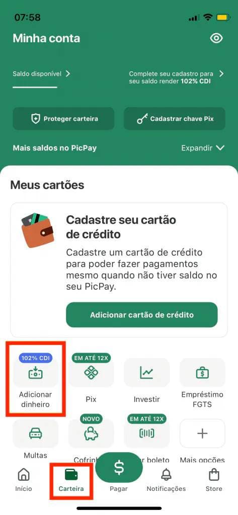 deposito no picpay