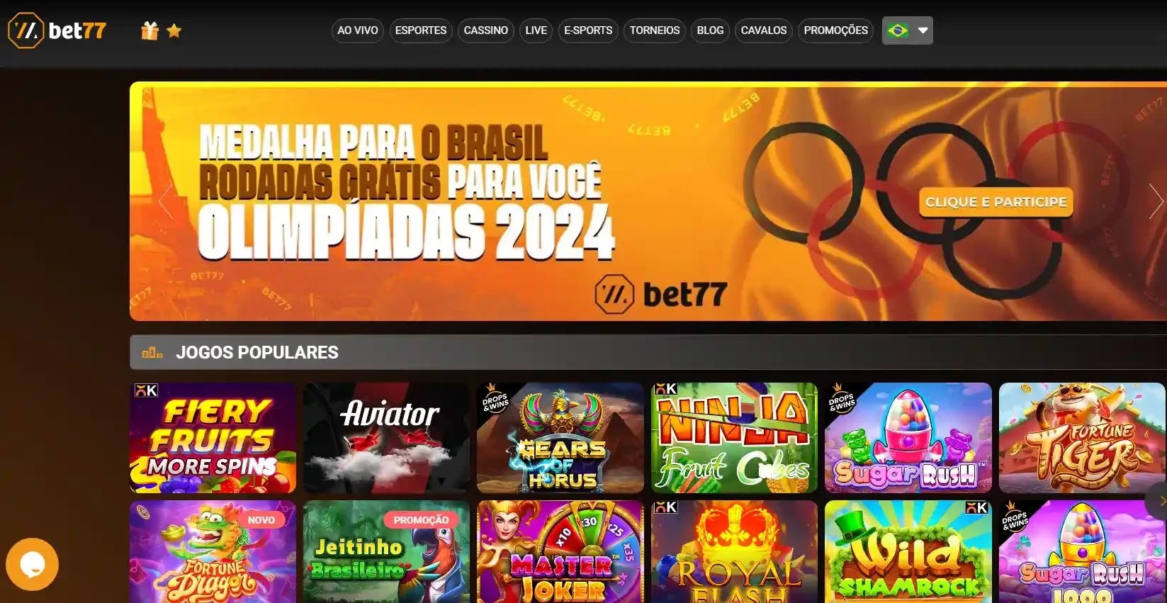 homepage da bet77