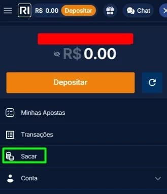 seção de saque rápido na rivalo