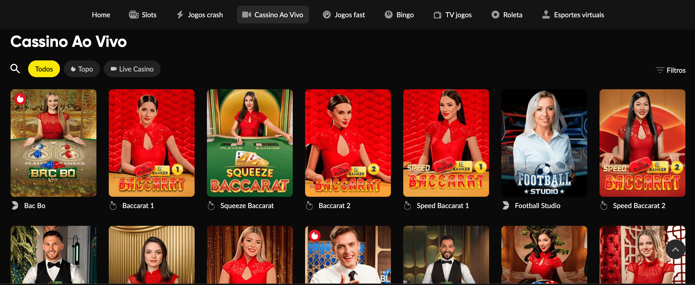 Cassino ao vivo na BetBoom