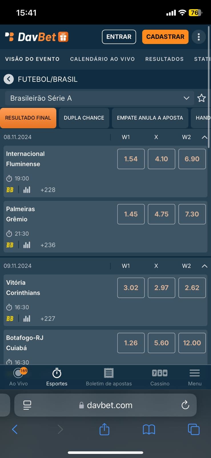 Página de apostas esportivas na Davbet