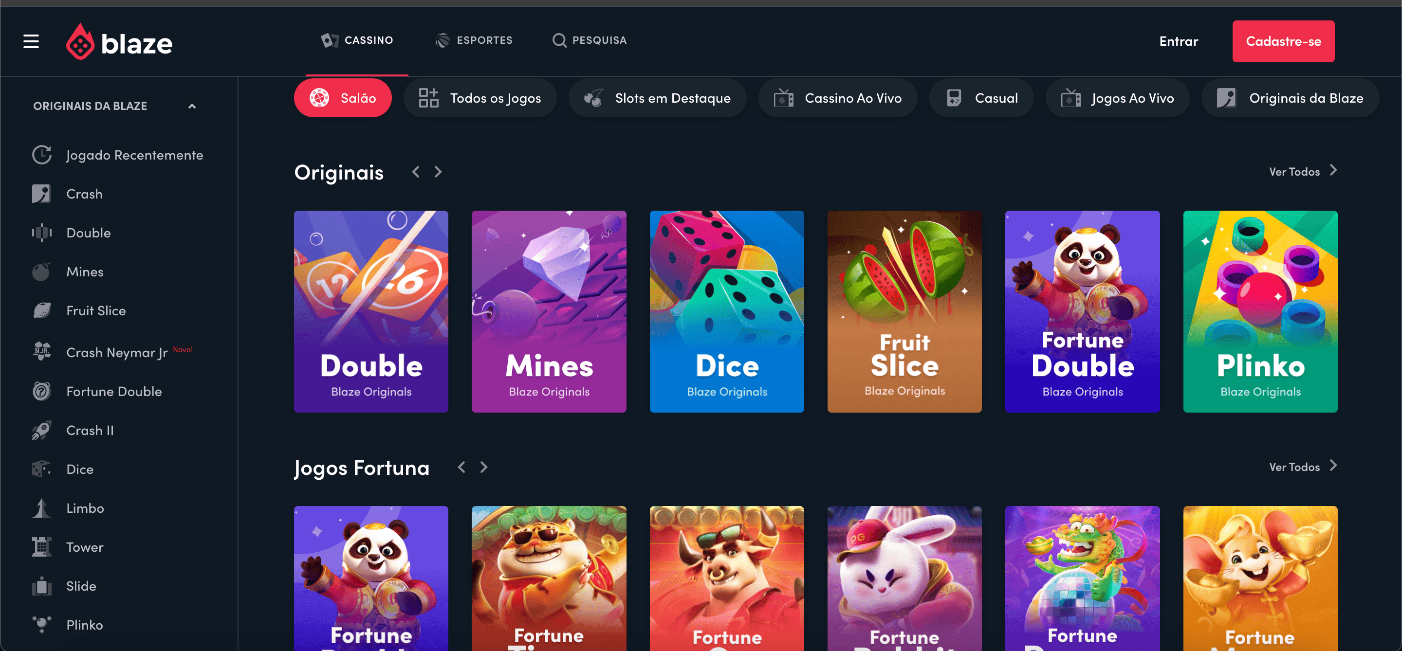 Página de jogos Blaze de cassino