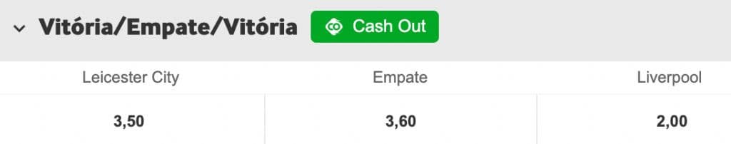 Exemplo da BetWay cashout