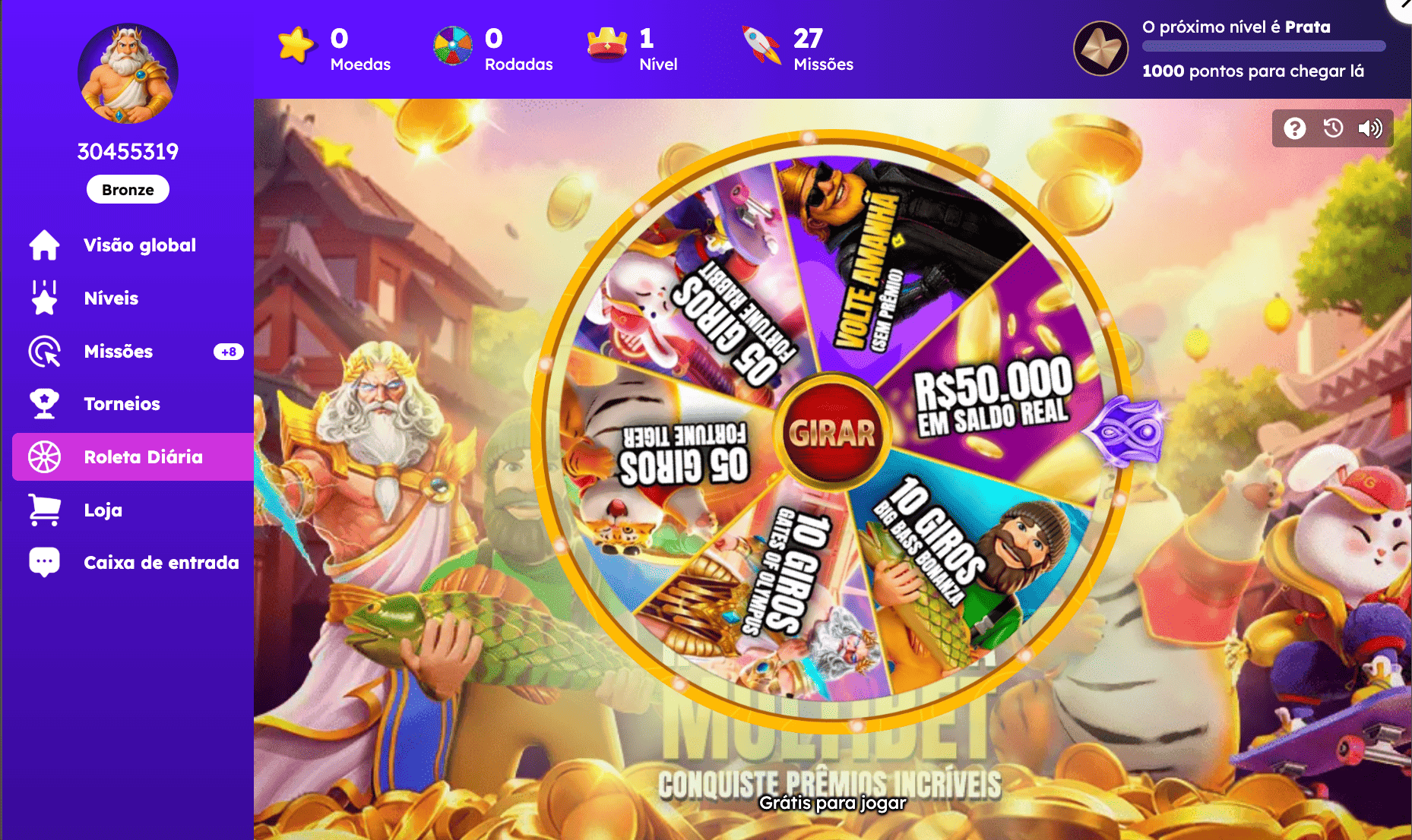 A imagem mostra a roleta diária da Multibet