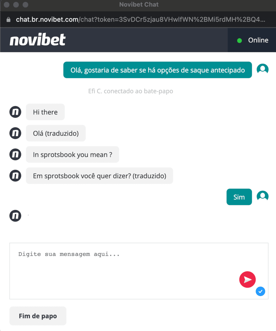 Chat Novibet