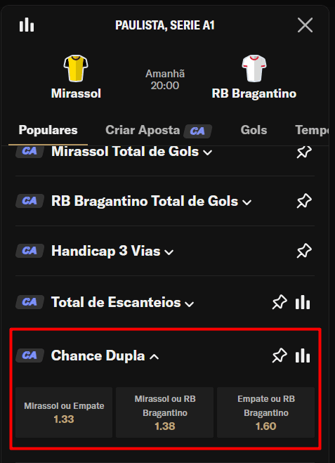 exemplo de dupla chance